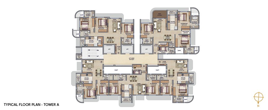 2bhk floor plan , Bel Air